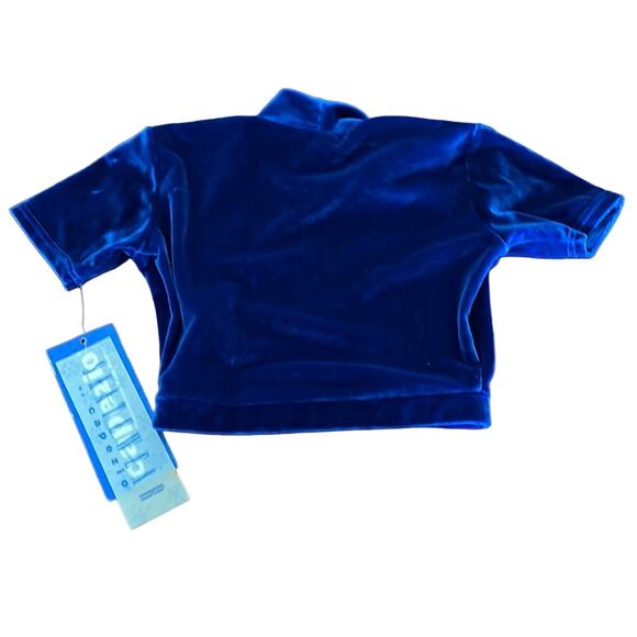 Capezio Skatewear Girls Deep Blue Velour Crop Top Girls Size Int. (Small) - Picture 2 of 7